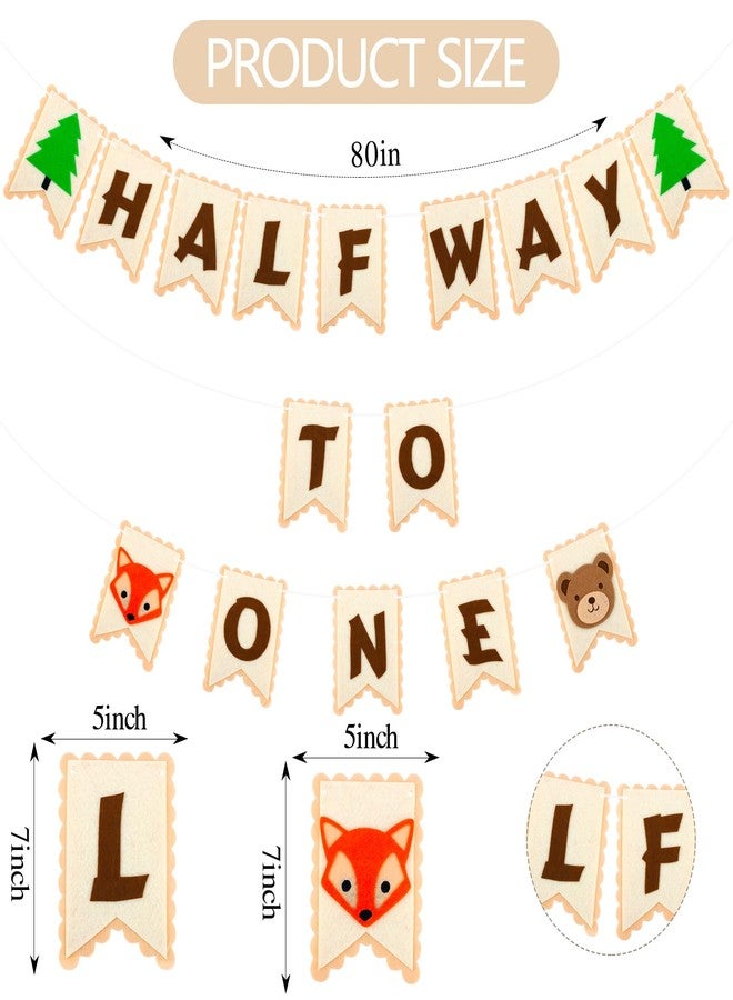 CUBACO 1/2 Birthday boy Girl Banner, half birthday decorations party hats 6 months Banner Decorations Outfit Half Way to One baby boy for Animal Kingdom Themed Baby Shower Party Supplie - Image 5